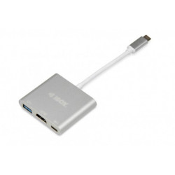 iBox IUH3CFT1 piezīmjdatora dokstacija/savienotāju replikators USB 3.2 Gen 1 (3.1 Gen 1) Type-C Silver