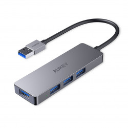 AUKEY CB-H36 alumīnija centrmezgls USB-A | Ultra Slim | 4in1 | 4xUSB 3.0 | 5Gbps