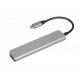 iBox IUH3SL4K piezīmjdatora dokstacija/savienotāju replikators USB 3.2 Gen 1 (3.1 Gen 1) Type-C Power Delivery 100W Sudrabs