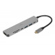 iBox IUH3SL4K piezīmjdatora dokstacija/savienotāju replikators USB 3.2 Gen 1 (3.1 Gen 1) Type-C Power Delivery 100W Sudrabs