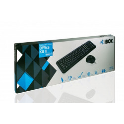 iBox OFFICE KIT II Tastatūra Pele iekļauta USB QWERTY angļu melna