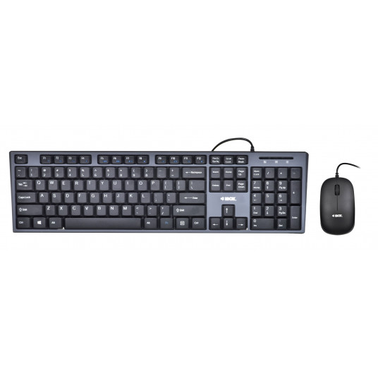 Tastatūras un peles komplekts IBOX IKMS606 (USB 2.0; (ASV); melna krāsa; optiska; 800 DPI)