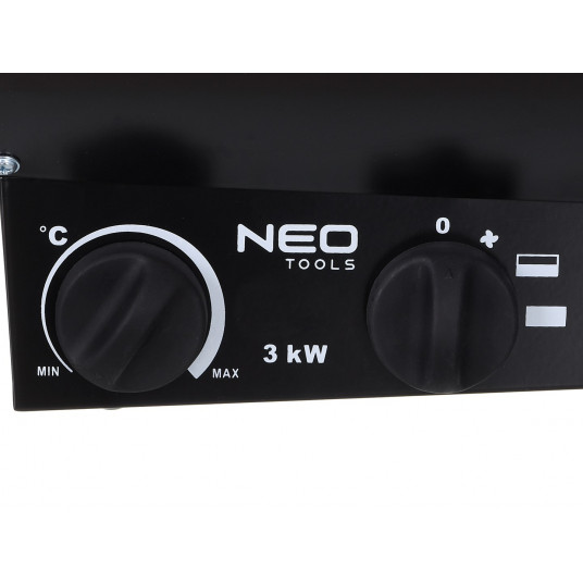 NEO TOOLS 90-066 elektriskais telpu sildītājs Nerūsējošais tērauds 3000 W Melns