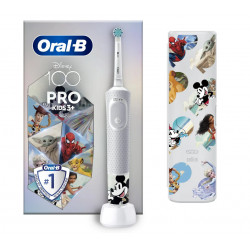 Oral-B Vitality PRO Kids Disney 100 elektriskā zobu birste ar ceļojumu futrāli, balts