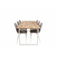 Pusdienu galds Cirebon 200*90cm, Teak/White + 6 krēsli Polar White/Grey
