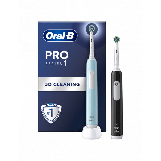 Oral-B Pro Series 1 elektriskā zobu birste, Duo iepakojums, zila/melna Oral-B