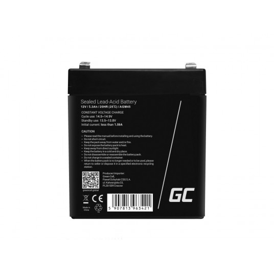 Green Cell AGM45 UPS akumulators Svina skābes akumulators (VRLA) 12 V 5,3 Ah