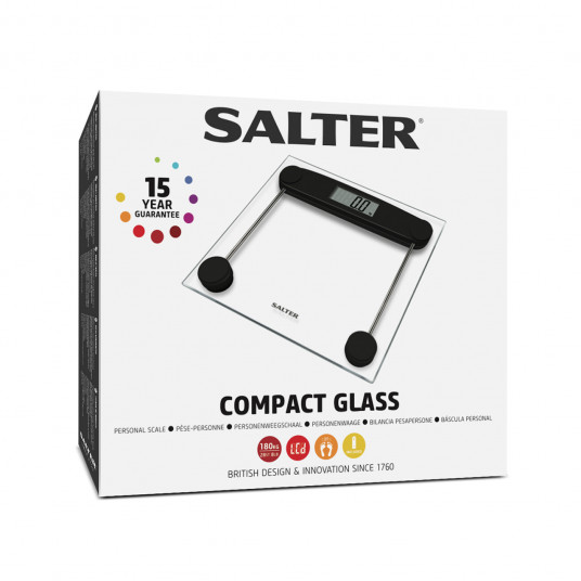 Salter 9208 BK3R kompakta stikla elektroniskie vannas istabas svari
