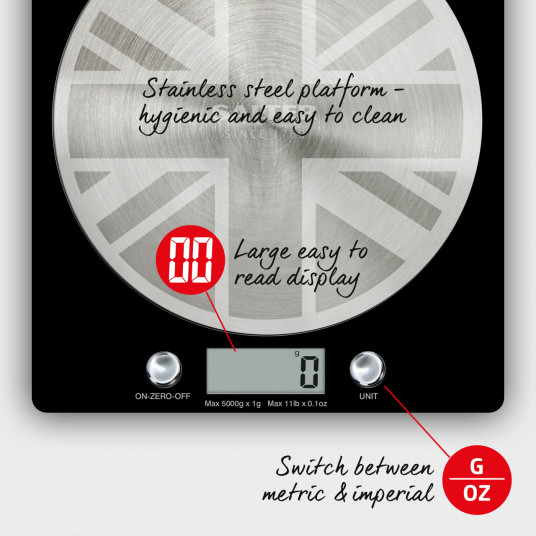 Salter 1036 UJBKDR Lielo britu disku digitālie virtuves svari