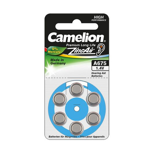 Camelion A675/DA675/ZL675, Zinc air cells, 6 pc(s)