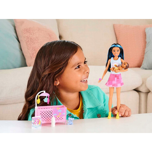 Barbie Skipper Babysitters lelles aukle + bērnu aksesuāri HJY34 ZA5095