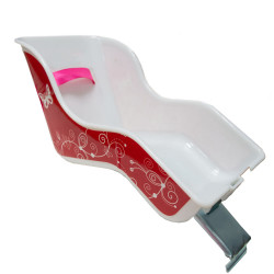 Leļļu krēsls Betty (balts/sarkans)