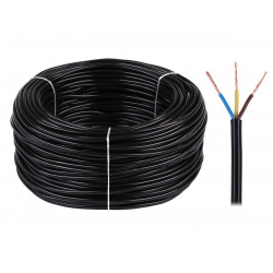 Elektrības kabelis OMY 3x0,75 300/300V melns