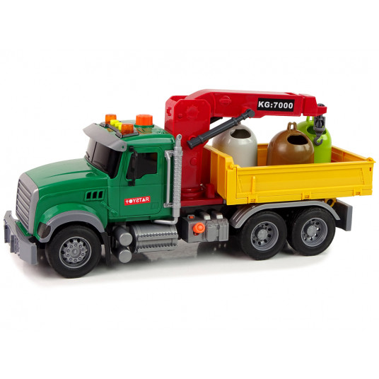 Rotaļu kravas automašīna ar konteineriem