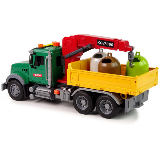 Rotaļu kravas automašīna ar konteineriem