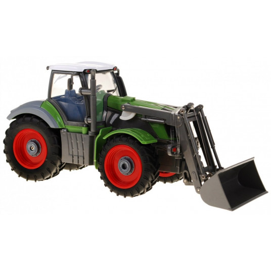 Roger Green Farm Tractor Green ar sarkanu piekabi 1:28