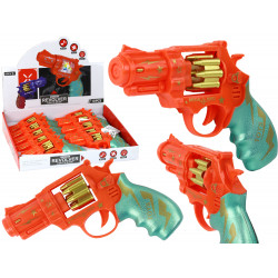 Rotaļu revolveris ar skaņas efektiem, oranžs 