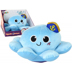 Spēlējoša plīša rotaļlieta - astoņkājis, zils