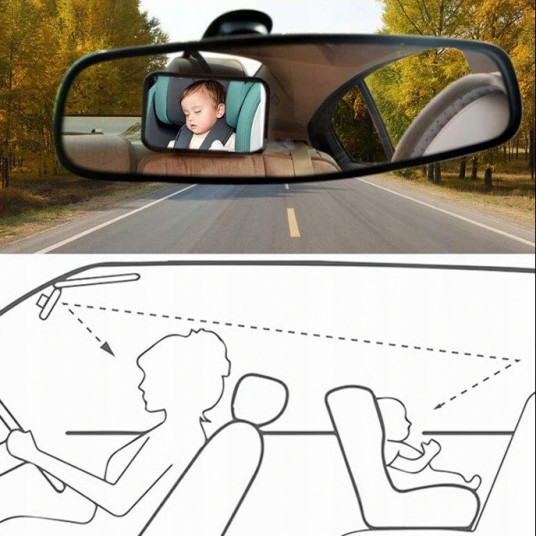 Bērnu monitors automašīnas spogulī