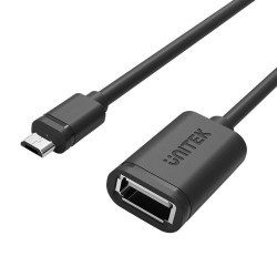 UNITEK Y-C438GBK USB kabelis 0,2 m USB 2.0 Micro-USB B USB A Melns