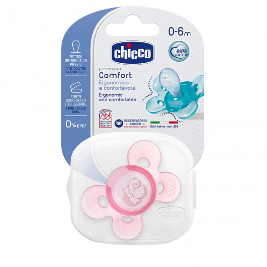 CHICCO Fizioloģiskās formas māneklis Comfort, 0M, rozā