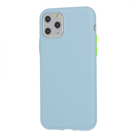 Mocco Soft Cream Silicone Back Case for Apple iPhone 12/12 Pro Blue