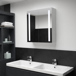 Vannasistabas skapītis ar spoguli un LED, 60x14x62 cm