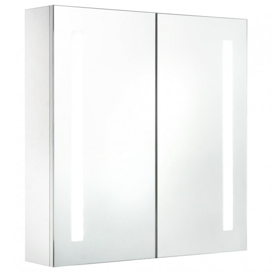 Vannasistabas skapītis ar spoguli un LED, 60x14x62 cm
