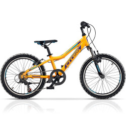 Bērnu velosipēds CROSS Speedster Girl 20" 6G izmērs 10" (26 cm) (dzeltens/melns/violeta)