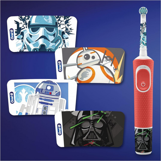 Oral-B Kids Star Wars elektriskā zobu birste ar Disney uzlīmēm, 2 rezerves galviņas, Ed.