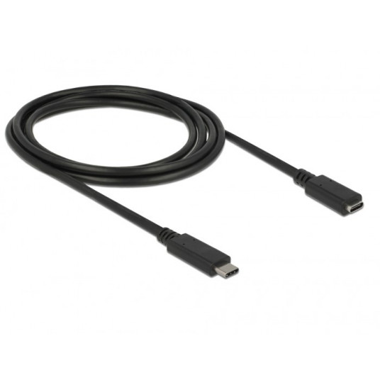 KAB adapteris USB-C > USB-C (ST-BU) pagarinājums 2m DeLOCK Melns