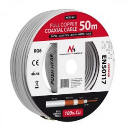 Maclean MCTV-472 koaksiālais kabelis 100 m RG-6/U Balts