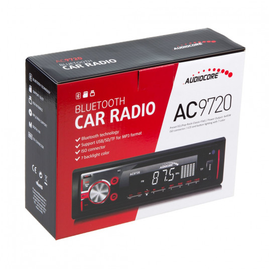 Pazīstamā kompānija AudioCore auto radio AC9720 Multicolour MP3/WMA/USB/SD