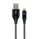 Gembird CC-USB2B-AMCM-1M-BW Lightning kabelis Melns, Balts