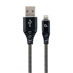 Gembird CC-USB2B-AMCM-1M-BW Lightning kabelis Melns, Balts