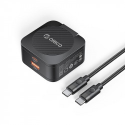 GaN tīkla lādētājs - Orico OR-65AC-EU-BK-EP | 65 W, USB-A, USB-C