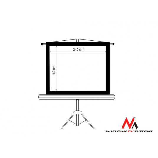 Projekcijas ekrāns Maclean MC-608 uz statīva 120 4:3 240x180