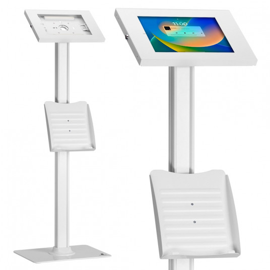 Maclean planšetdatora reklāmas statīvs, stiprinājums uz grīdas ar slēdzeni, 9,7"-11", iPad/iPad Air/iPad Pro, Samsung Galaxy Tab A/Tab A7/Tab S6 Lite, MC-476W