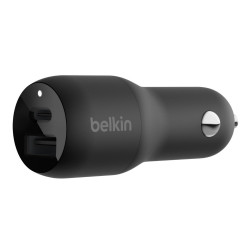 Belkin CCB004BTBK mobilo ierīču lādētājs viedtālrunis, planšetdatora melns cigāru šķiltavas, USB ātra uzlāde iekštelpās, ārā