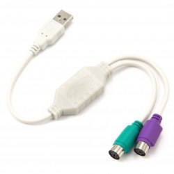 Gembird UAPS12 PS/2 kabelis 0,3 m 2x 6-p Mini-DIN USB A Balts