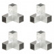 Stabu savienotāji, Y forma, 4 gab., cinkots metāls, 71x71 mm