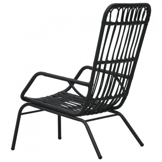 Dārza krēsls, PE rotangpalma, melns