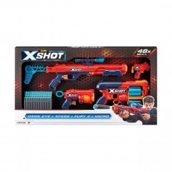Rotaļlietu ieroču komplekts ZURU X-SHOT EXCEL KOMBINĒTAIS PAKĀTS — HAWK EYE + XCESS + FURY 4 + MICRO palaišanas iekārta 48 bultiņas (36585)