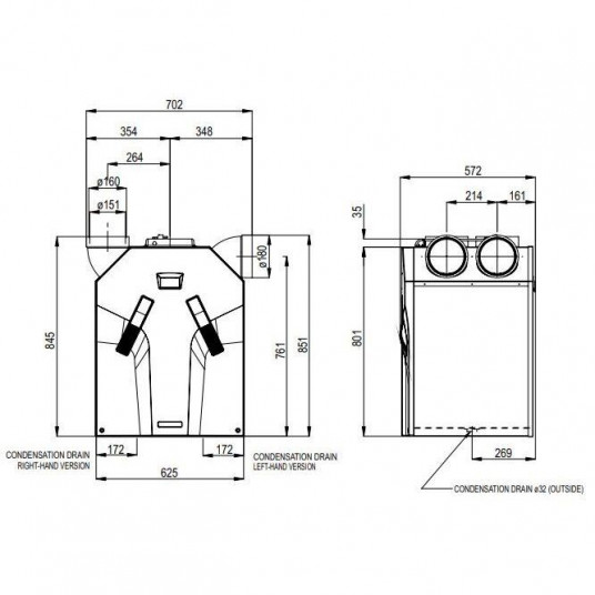 Plate ENTHALMIC rekuperators Zehnder ComfoAir 375 ERV ar VADĪBAS PANELI - pa kreisi 471239618