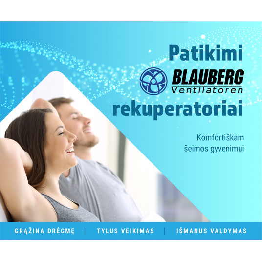 Plate ENTHALMIC rekuperators BLAUBERG Komfort EC SB550E S21 ar WIFI vadību SB550E-S21