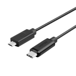 UNITEK Y-C473BK USB kabelis 1 m USB 2.0 USB C Mikro-USB B Melns