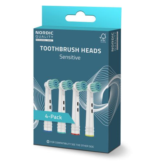 Zobu birstes uzgaļi Nordic Quality piemērots Oral-B®, Sensitive 4 gab. / 2270011