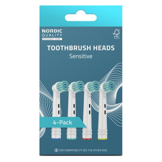 Zobu birstes uzgaļi Nordic Quality piemērots Oral-B®, Sensitive 4 gab. / 2270011