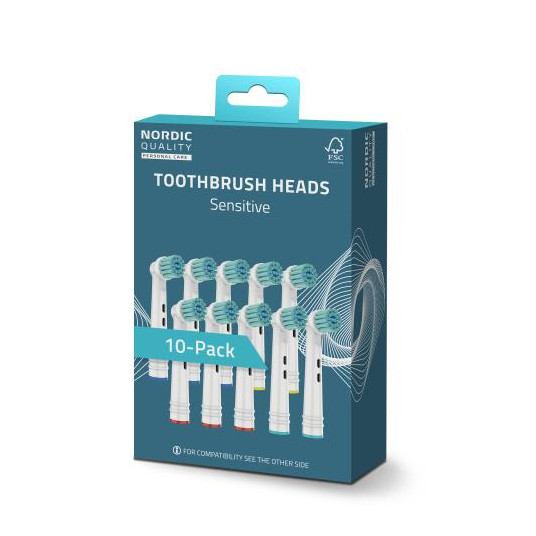 Zobu birstes galviņas Nordic Quality piemērotas Oral-B®, Sensitive 10 gab. / 2270012