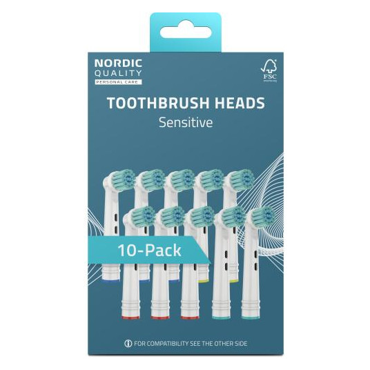Zobu birstes galviņas Nordic Quality piemērotas Oral-B®, Sensitive 10 gab. / 2270012